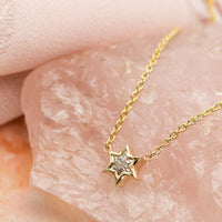 Unique Star of David Cut Diamond Pendant Necklace ©