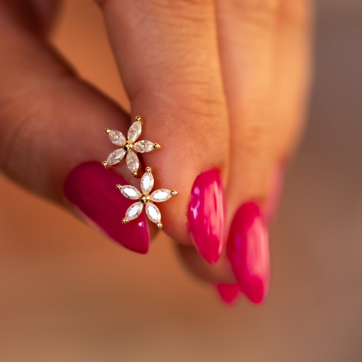 Petal Diamond Flower Studs