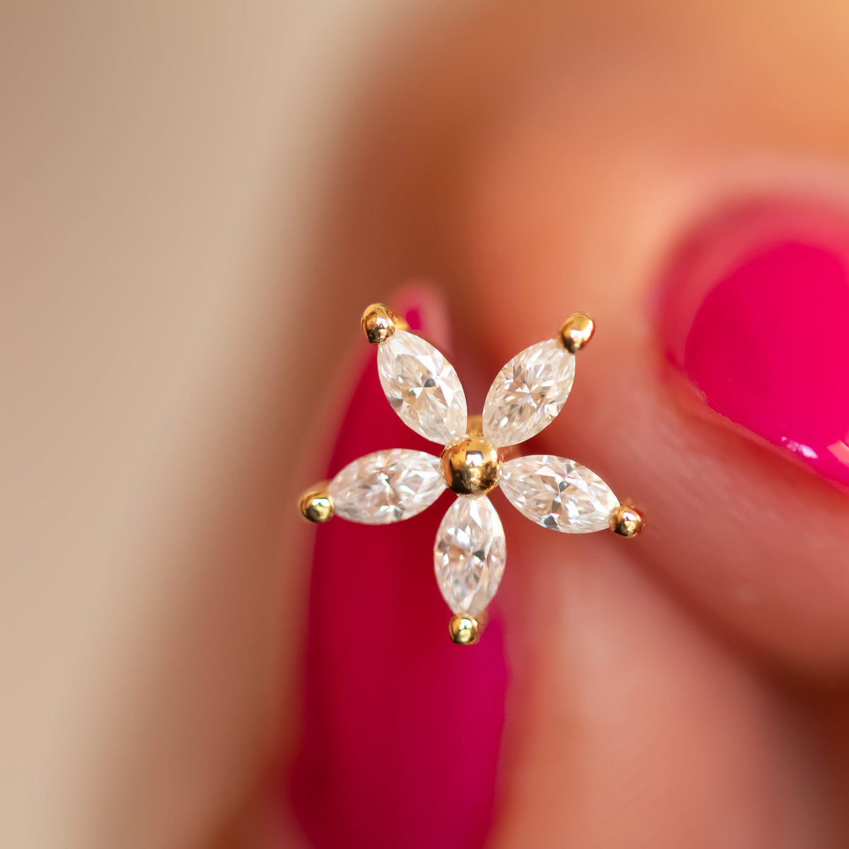 Petal Diamond Flower Studs