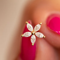 Petal Diamond Flower Studs