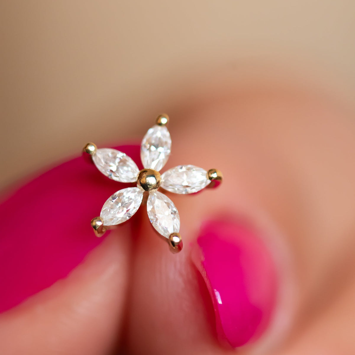 Petal Diamond Flower Studs