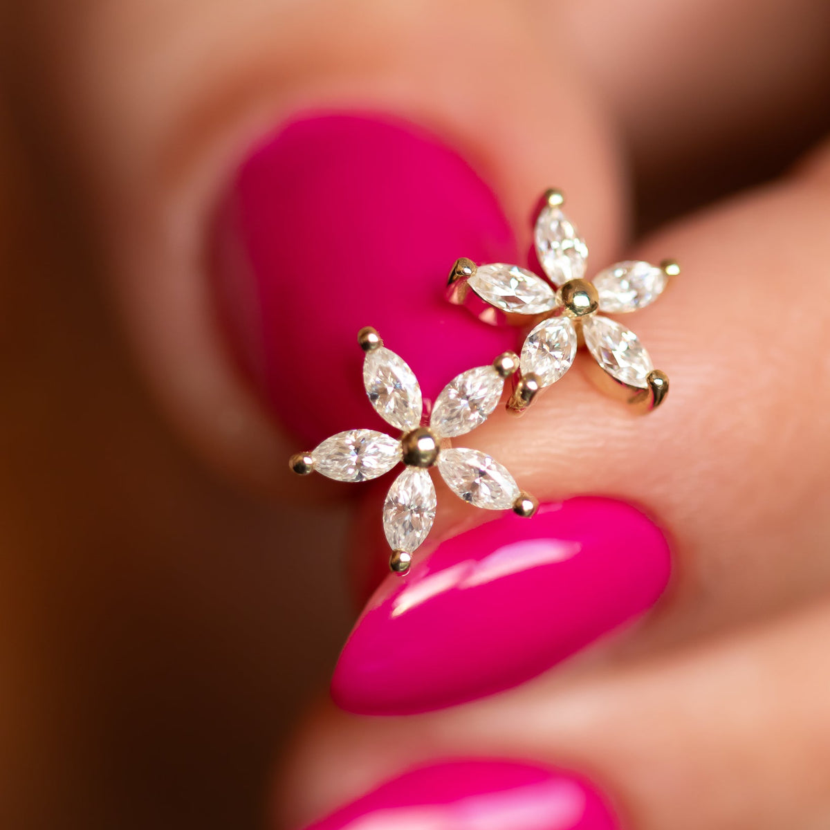 Petal Diamond Flower Studs