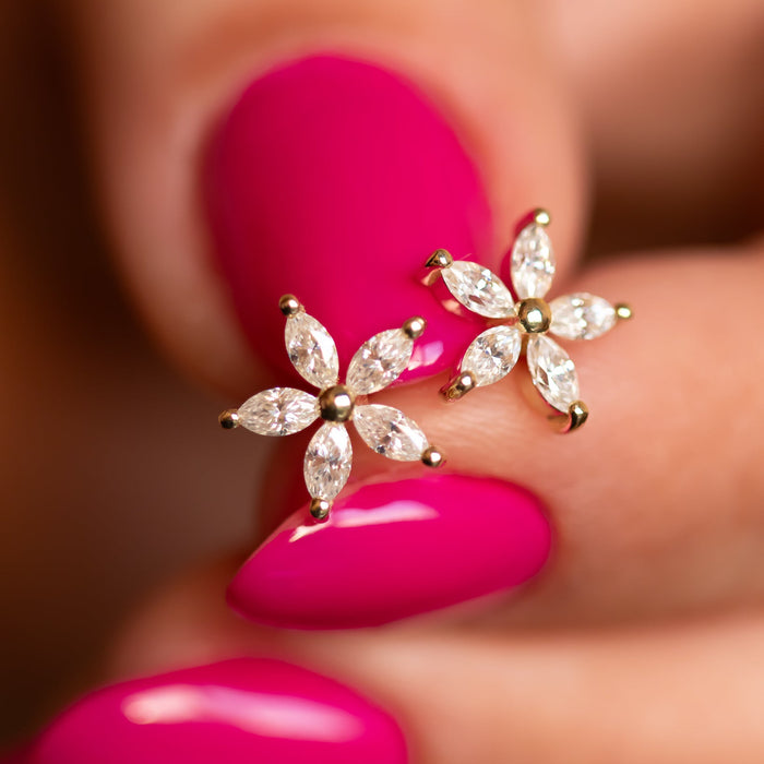 Petal Diamond Flower Studs
