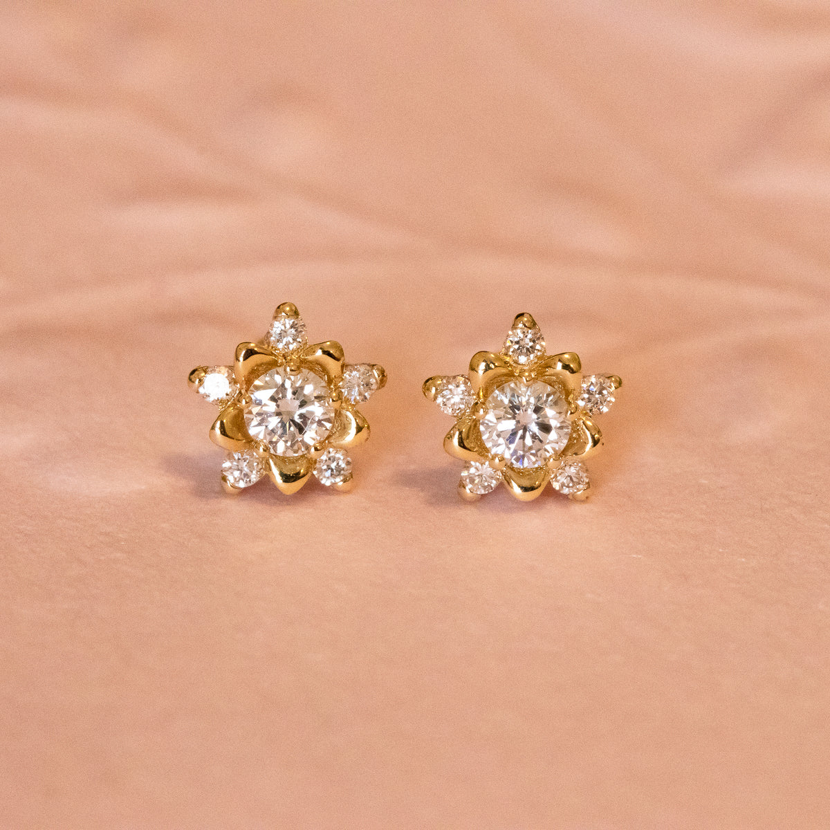 Wildflower Diamond floral Stud Earrings