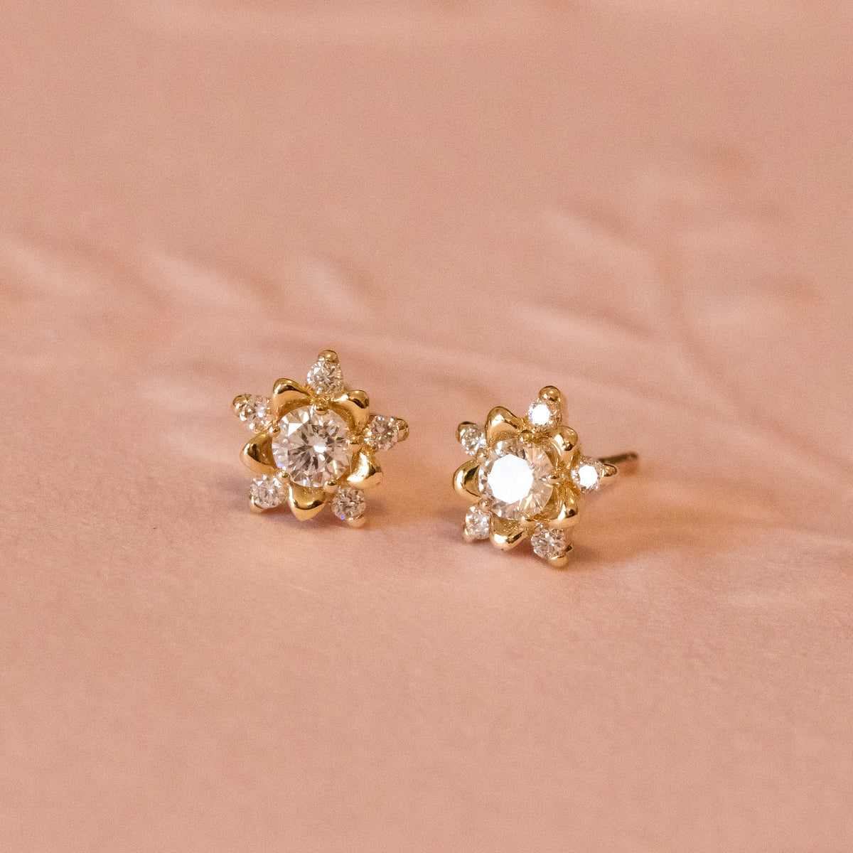 Wildflower Diamond floral Stud Earrings