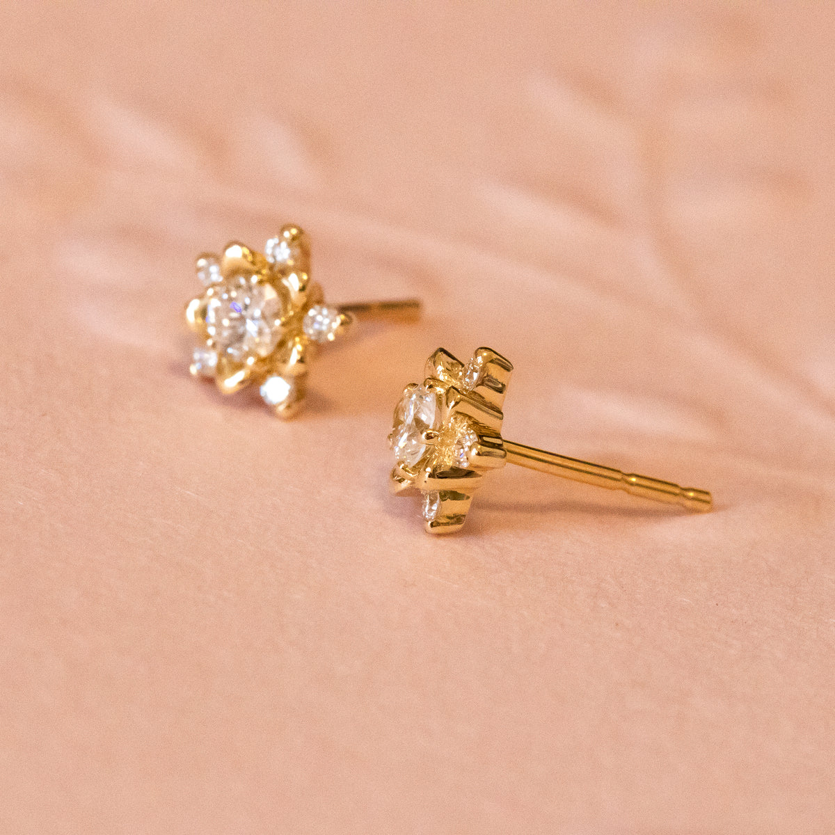 Wildflower Diamond floral Stud Earrings