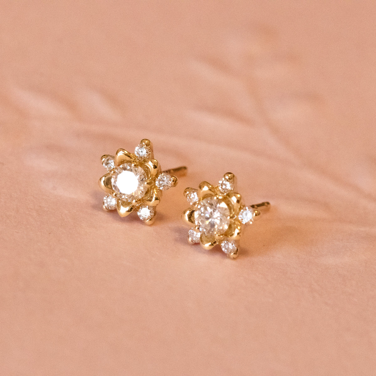 Wildflower Diamond floral Stud Earrings