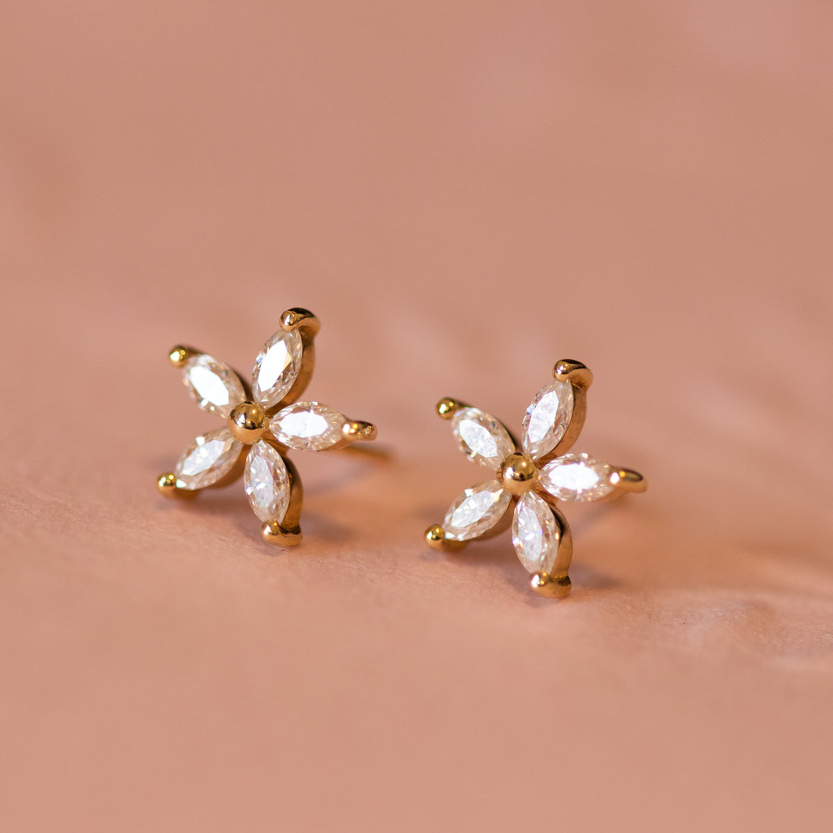 Petal Diamond Flower Studs