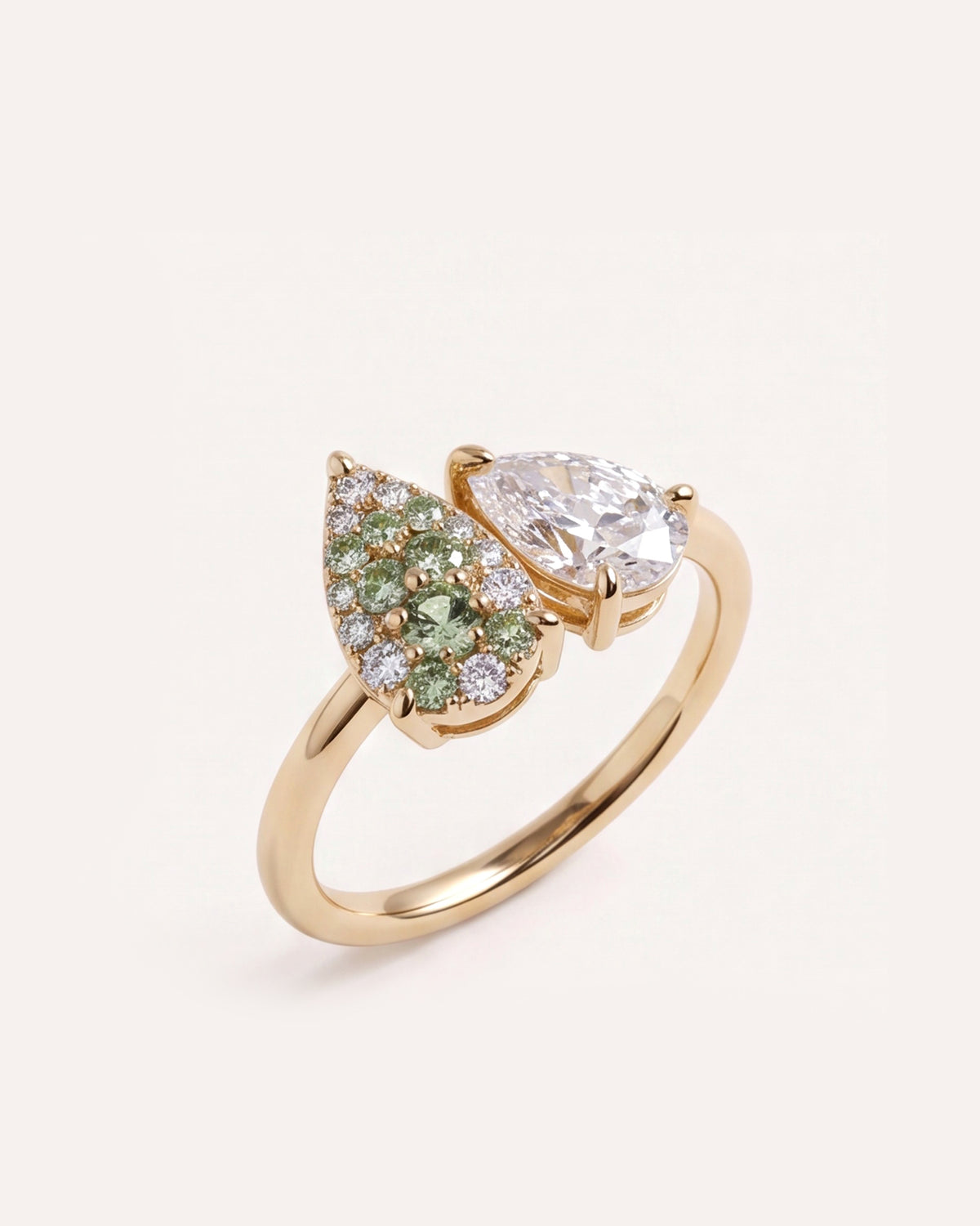 ELARA GREEN diamond engagement ring side view