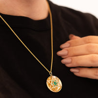 Marissa | Gold Star of David Necklace with Emeralds