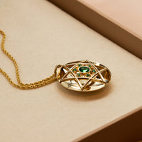 Marissa | Gold Star of David Necklace with Emeralds