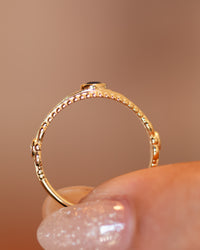 Evil Eye Ring with Diamonds and Blue Sapphire