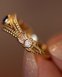Evil Eye Ring with Diamonds and Blue Sapphire