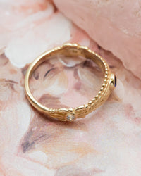 Evil Eye Ring with Diamonds and Blue Sapphire