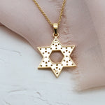 Big Diamond Star of David Pendant Necklace