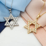 Big Diamond Star of David Pendant Necklace