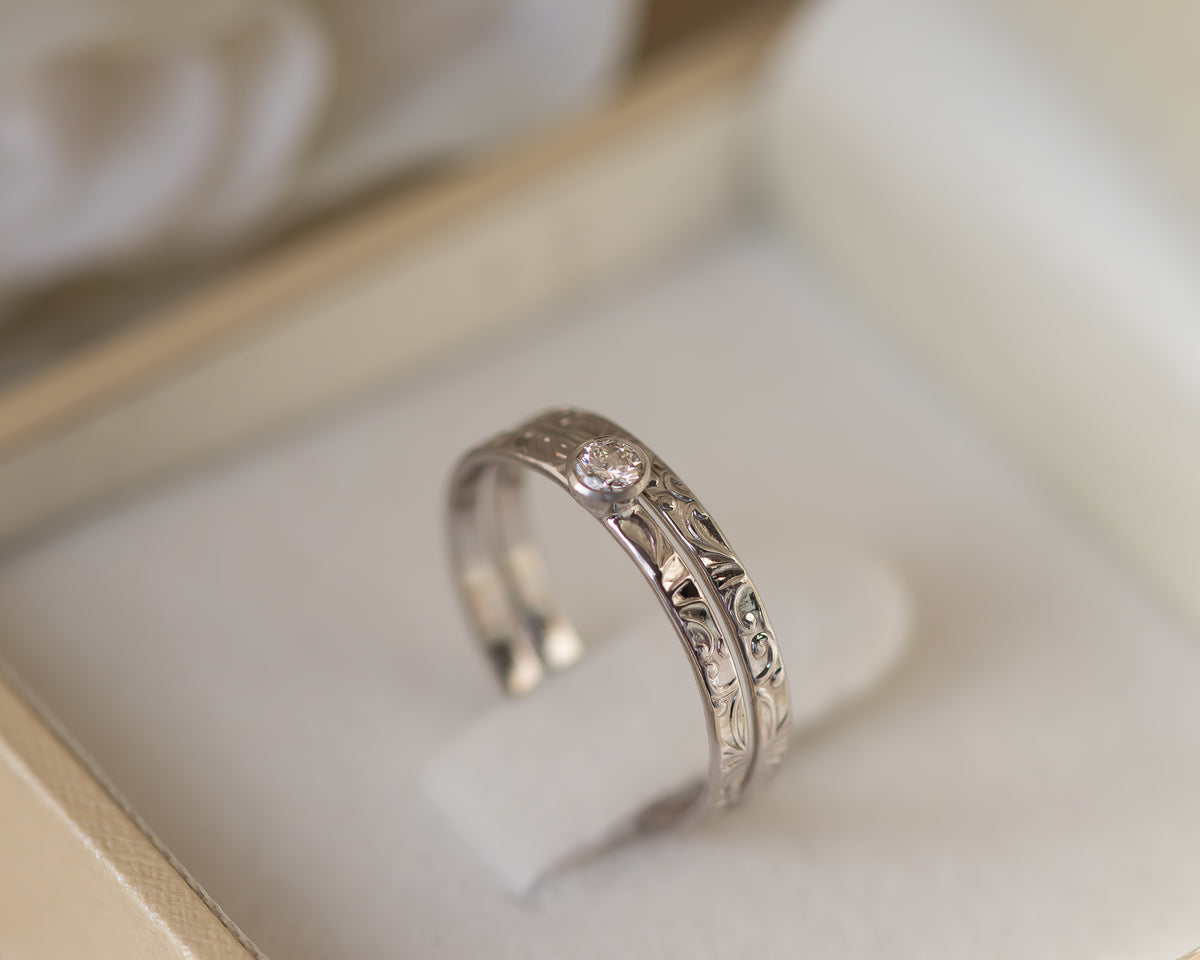 Floral Diamond Ring Set