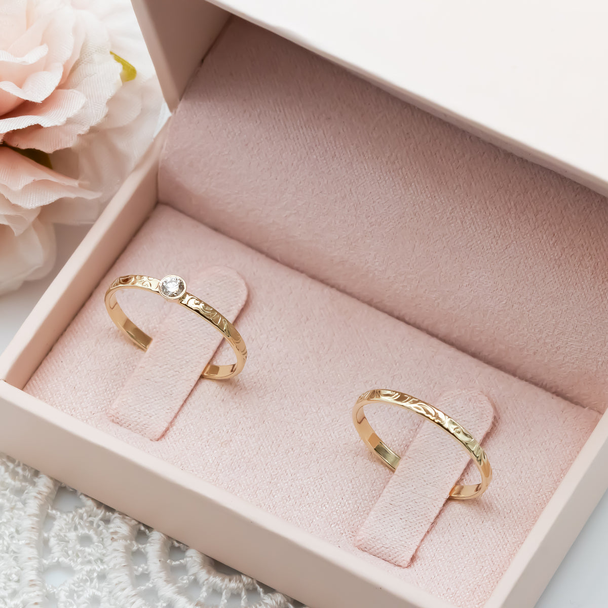 Floral Diamond Ring Set