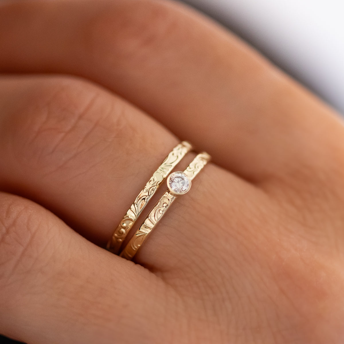Floral Diamond Ring Set