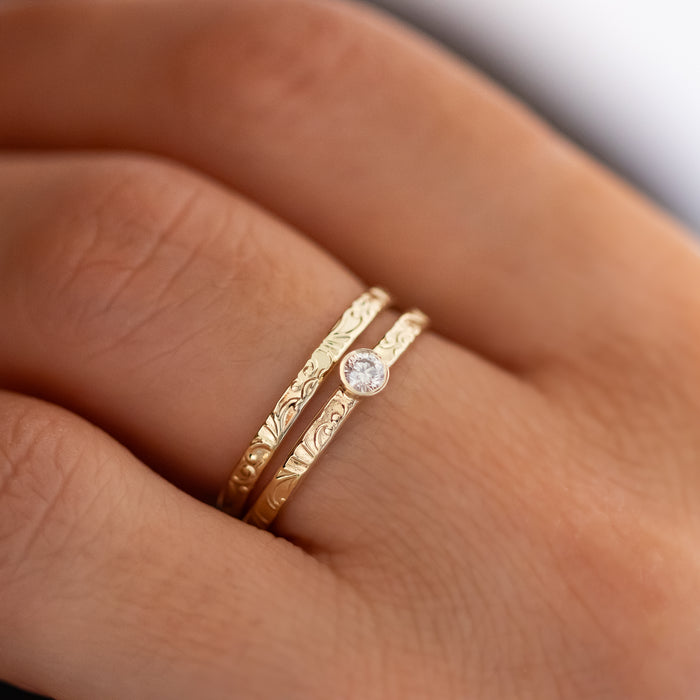Floral Diamond Ring Set
