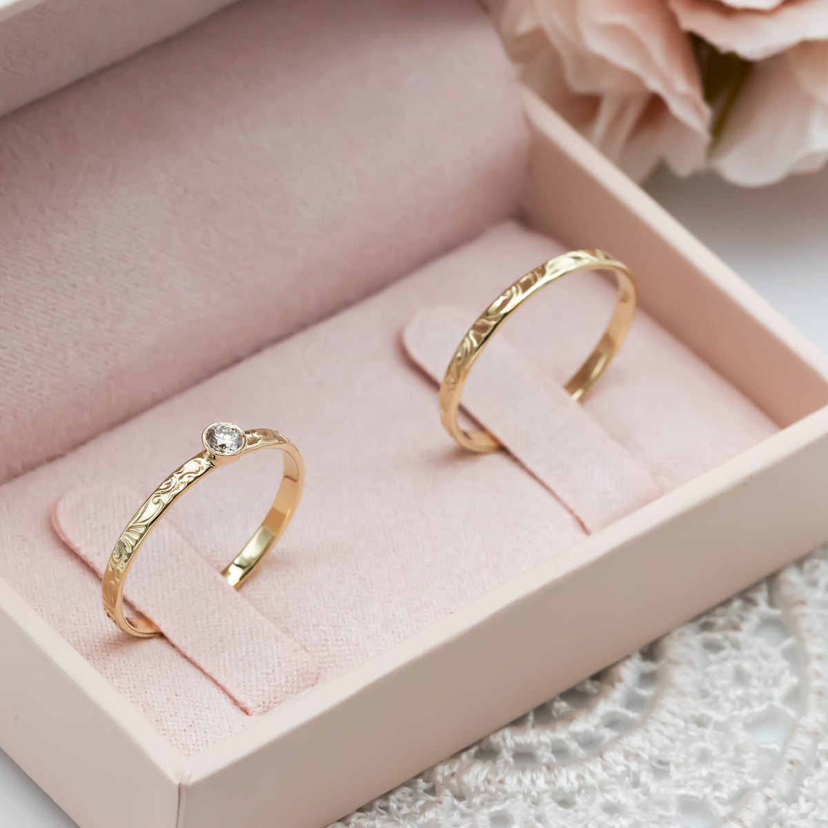 Floral Diamond Ring Set