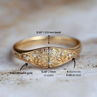 Faye - Diamond Floral Gold Ring