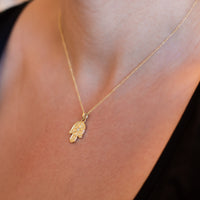 Floral Hamsa Pendant Necklace