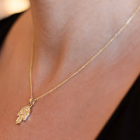 Floral Hamsa Pendant Necklace
