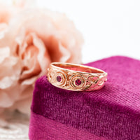 Blooming Hearts | Floral Ring with Ruby Gemstones