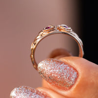Blooming Hearts | Floral Ring with Ruby Gemstones