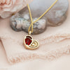 Garnet Heart Pendant Necklace