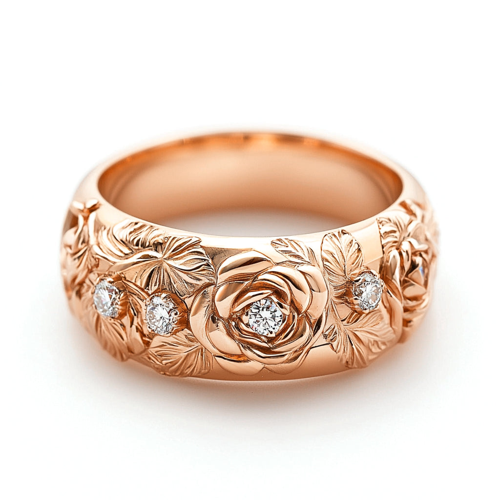 Golden Bloom Floral Diamond Ring | Sacred Garden Collection