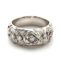 Golden Bloom Floral Diamond Ring | Sacred Garden Collection