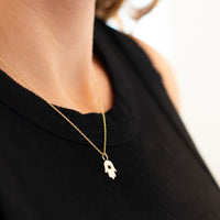 Hamsa Pendant Necklace with Star of David