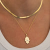 Hamsa Pendant Necklace with Diamond | Symbolic Jewelry
