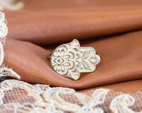 Floral Hamsa Ring Hand of God Ring