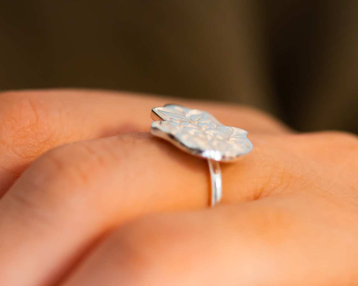 Floral Hamsa Ring Hand of God Ring