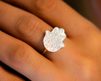 Floral Hamsa Ring Hand of God Ring