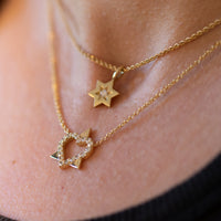 Heart Diamond Star of David Pendant Necklace