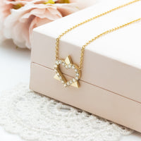 Heart Diamond Star of David Pendant Necklace