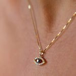Evil Eye Diamond & Sapphire Pendant Necklace