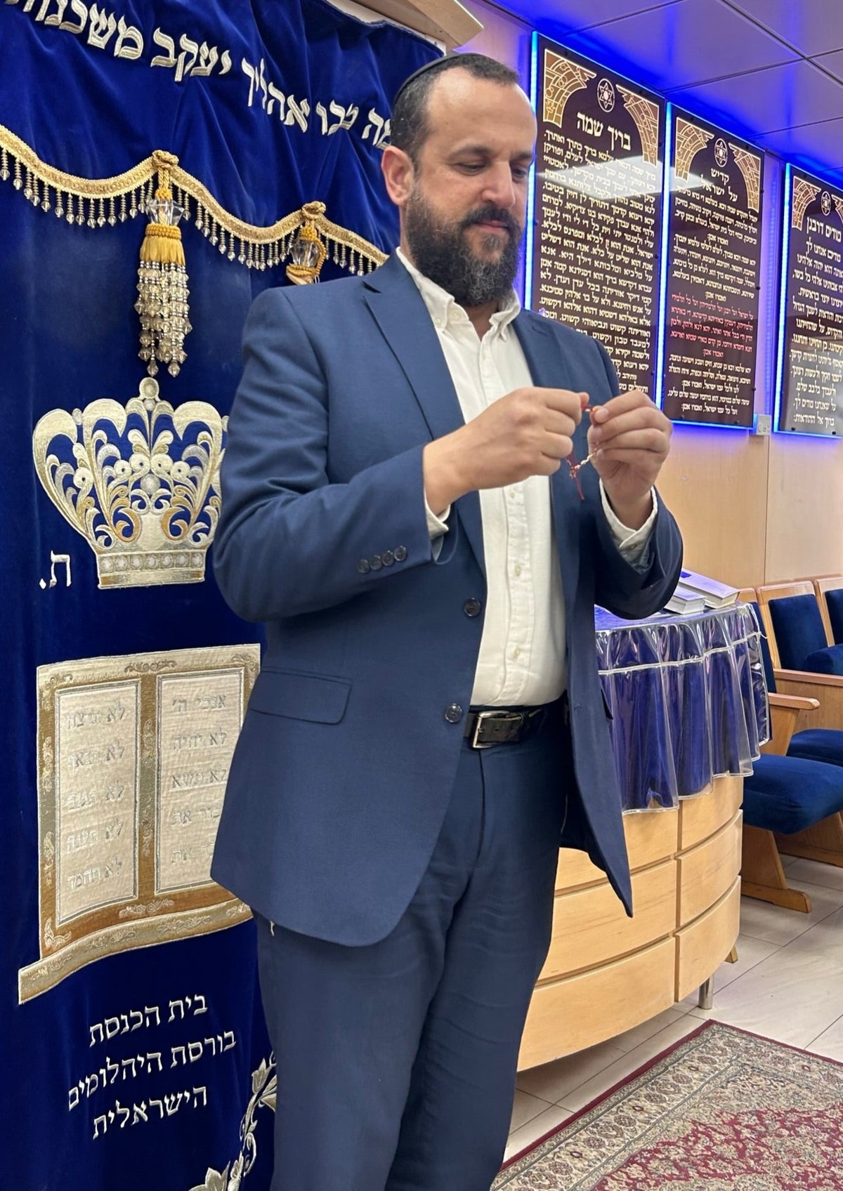 Blessed - Charm Bracelet with a Red String - Blessed by the Rabbi