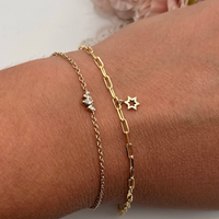 Paper-clip Bracelet with Star of David Charm | Jerusalem Day