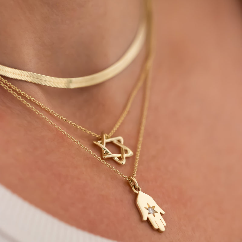 Rounded Star of David Necklace