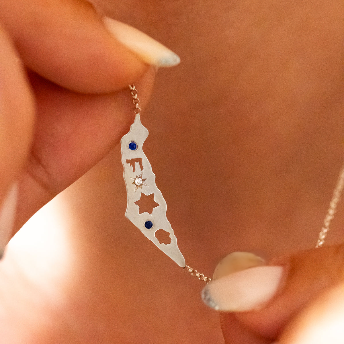 Israel Map Necklace