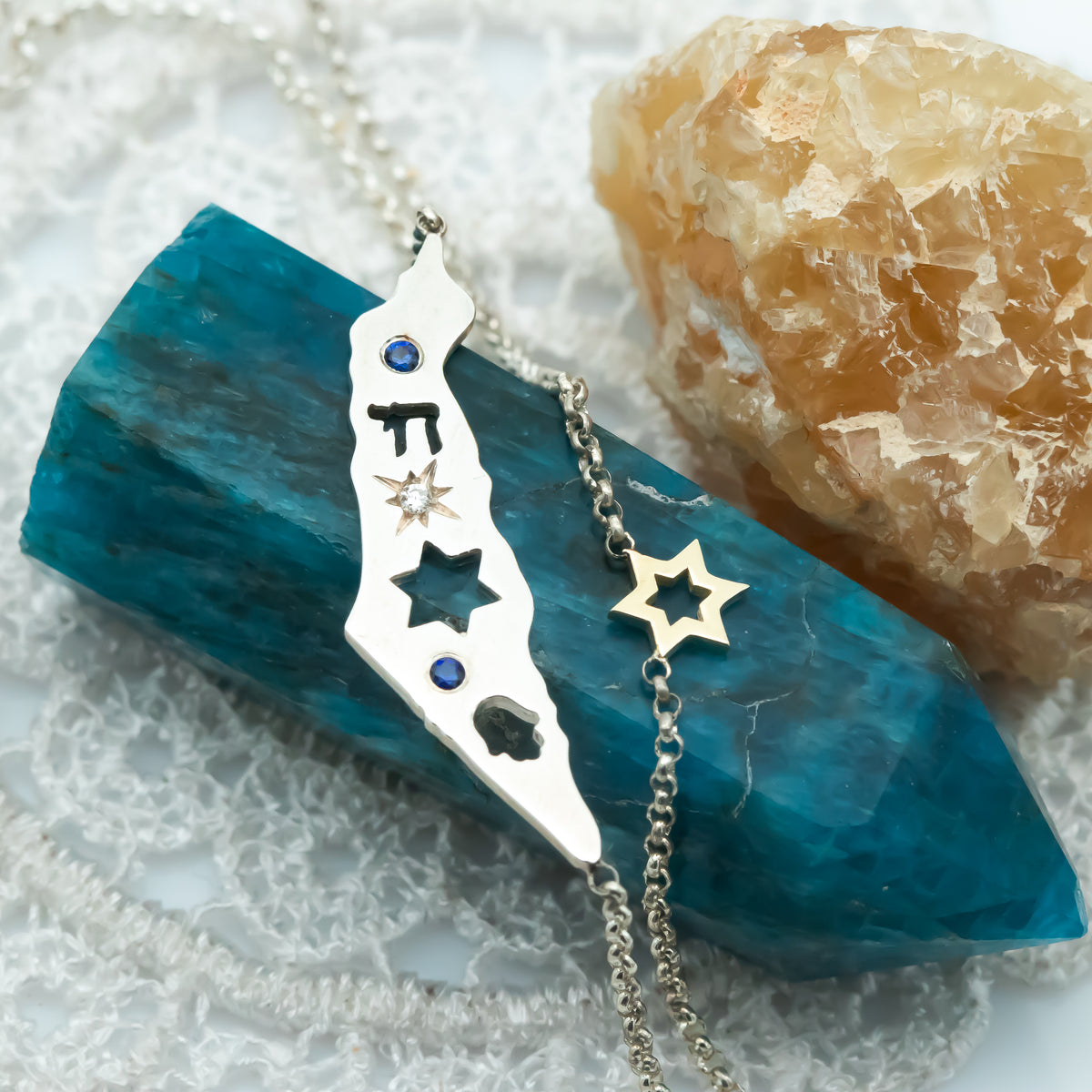 Israel Map Necklace