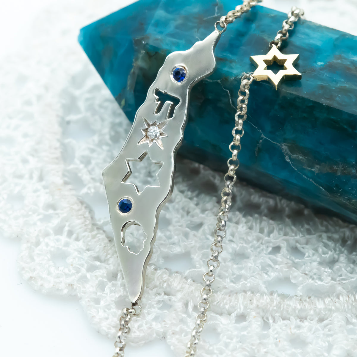 Israel Map Necklace