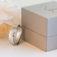 Mobius infinity wide wedding band in 14k or 18k gold