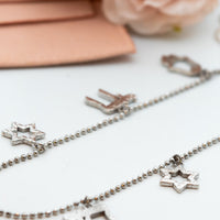 Israeli Charms Necklace, Hammered Charm Necklace