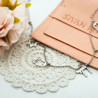 Israeli Charms Necklace - Magen David, Hamsa, Chai, Charms Necklace